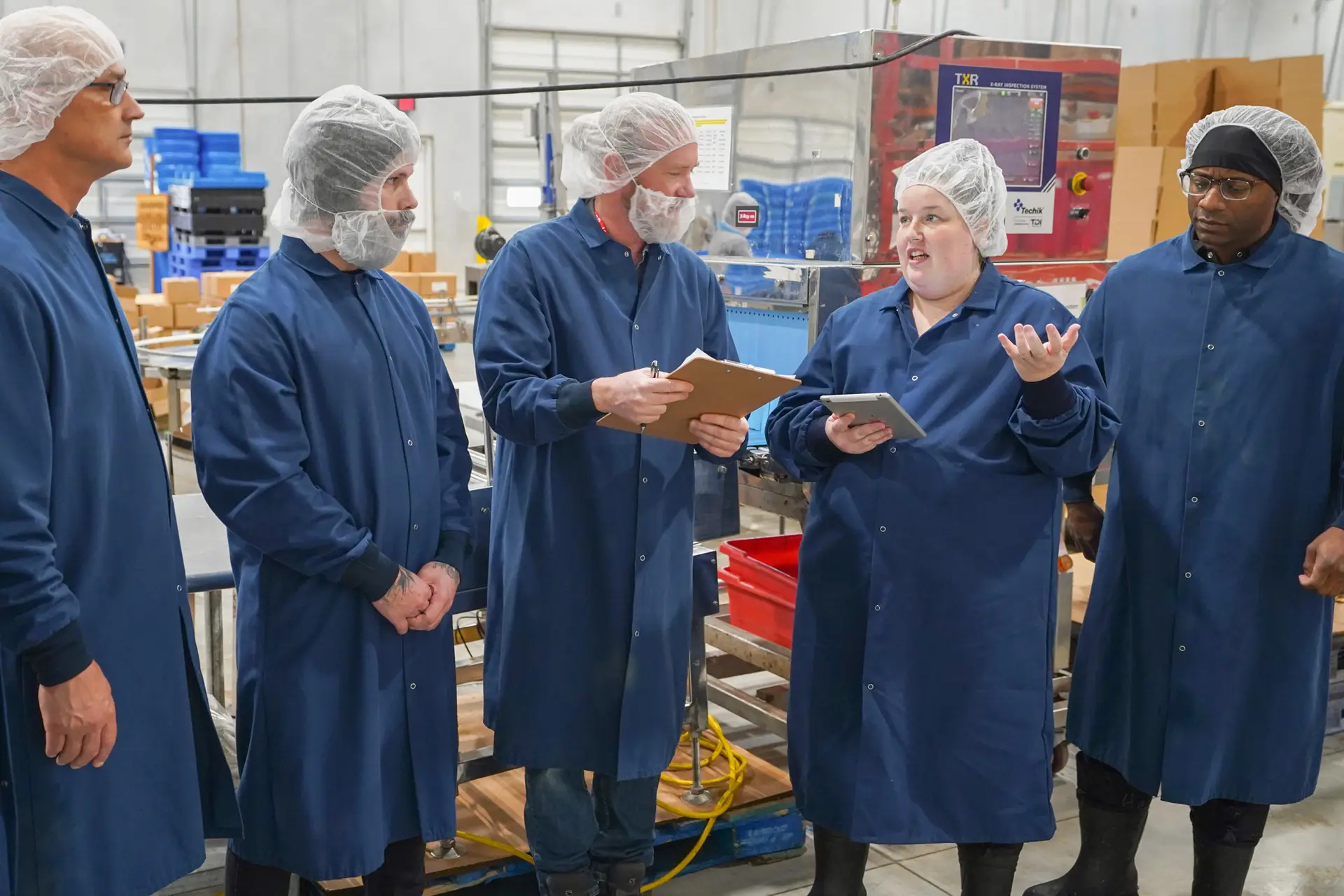 Larissa Jackson leading a food safety review at a manufacturing facility